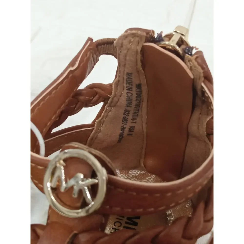 Michael Kors Toddler Girl Sandals Gladiator MK Brown Cognac Size 6